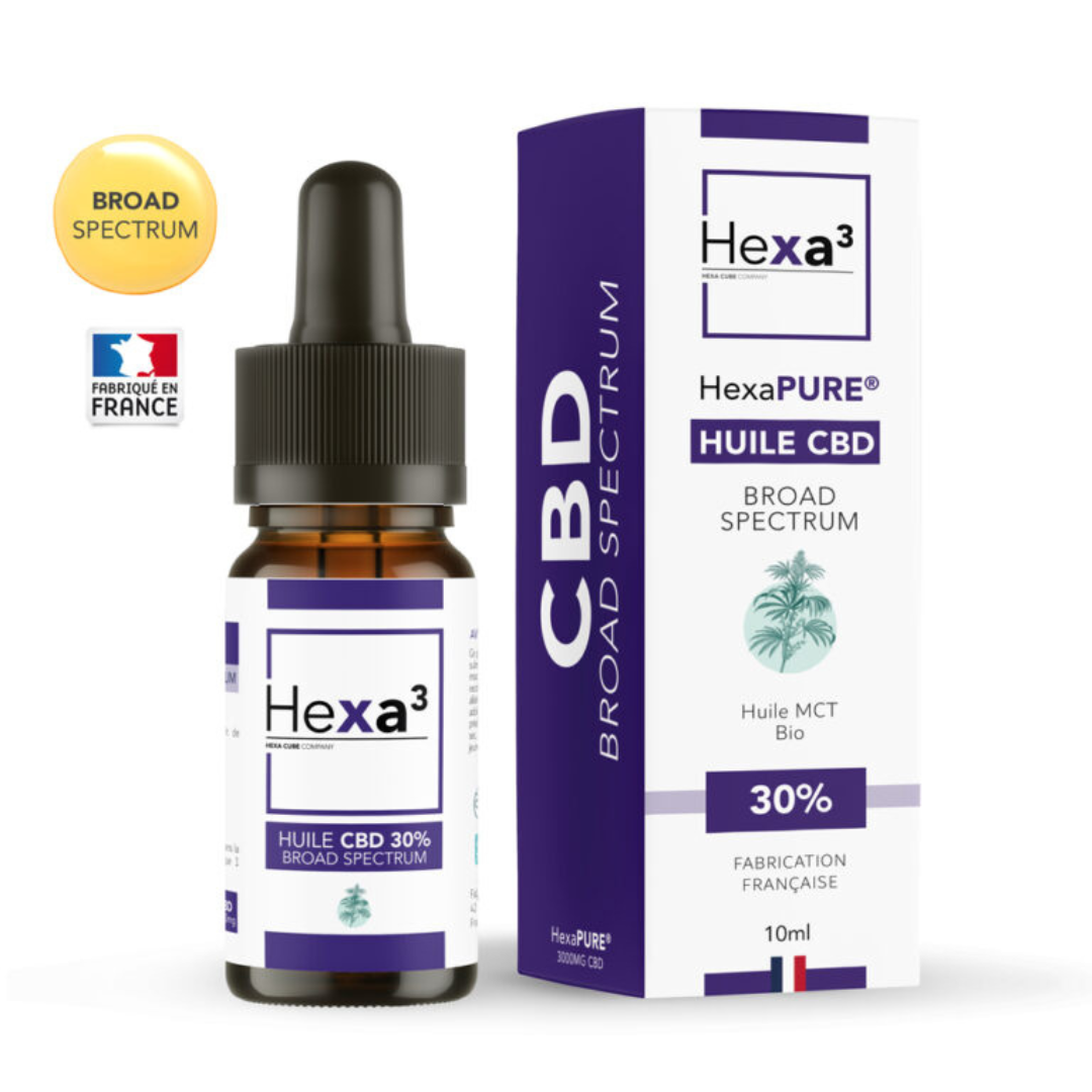Huile CBD Broad Spectrum MCT Bio 10ml - Hexapure